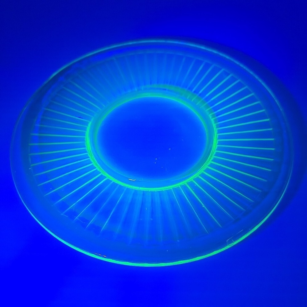 Green Depression Glass Uranium Anchor‎ Hocking Side Plate 6"